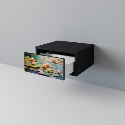 BLOOMING WATERS nattduksbord i svart finish