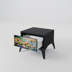BLOOMING WATERS Nightstand in Black Finish