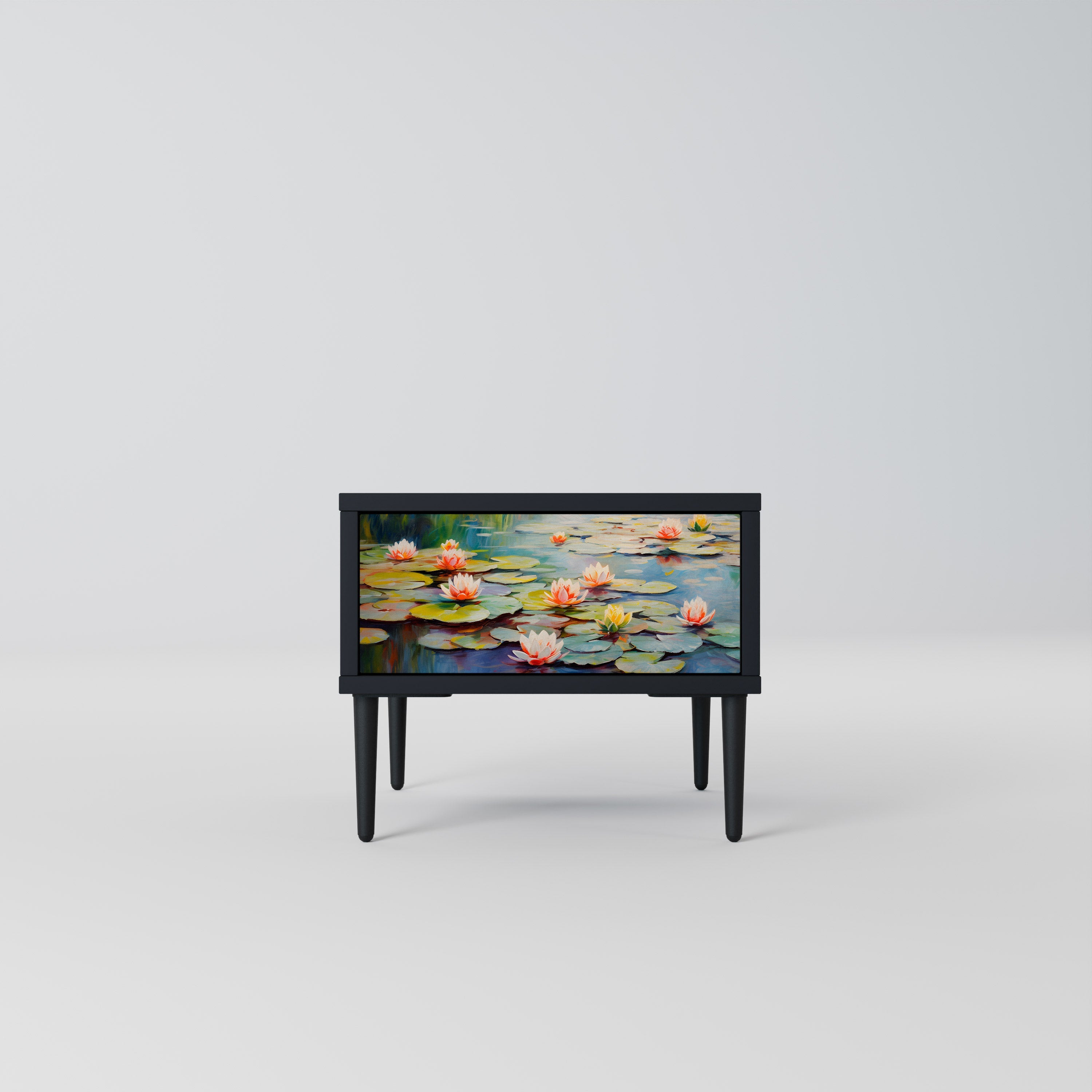 BLOOMING WATERS nattduksbord i svart finish
