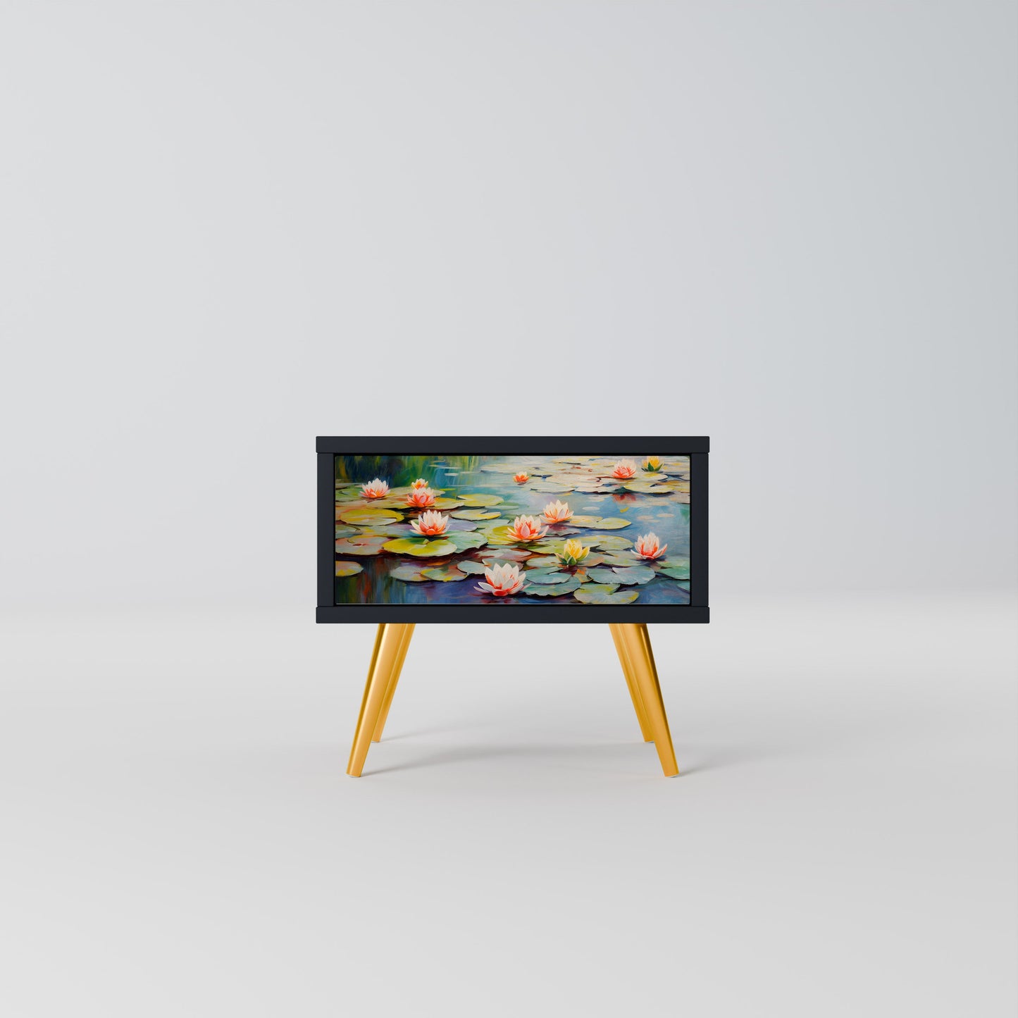 BLOOMING WATERS nattduksbord i svart finish