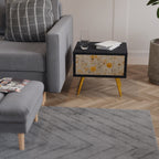 MORNING GLADE Nightstand in Black Finish