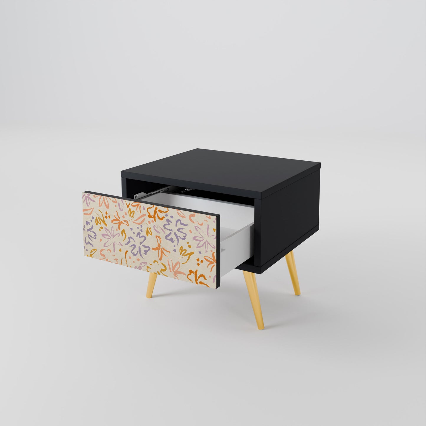 SPRING WHIMSY Nattduksbord i svart finish