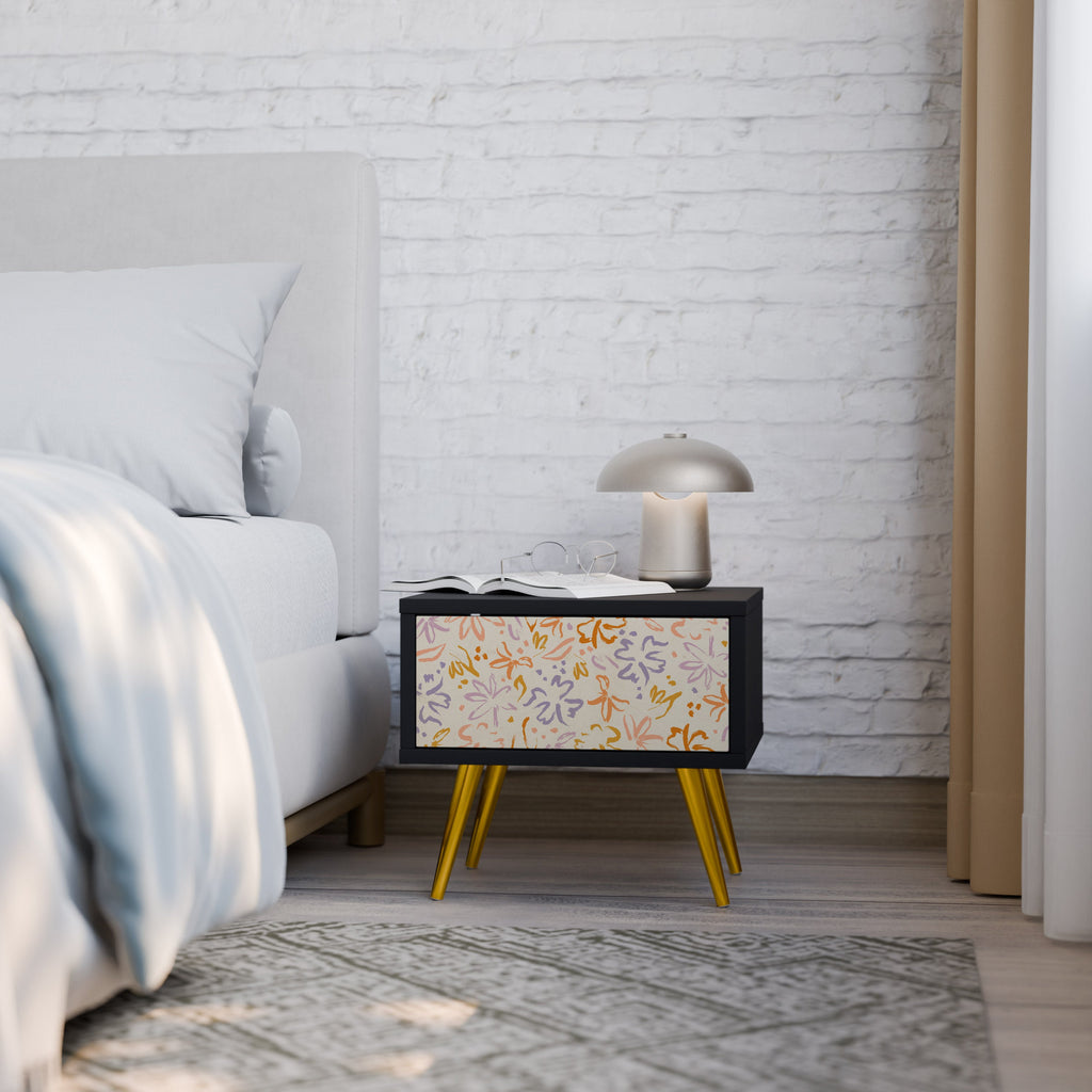 SPRING WHIMSY Nattduksbord i svart finish