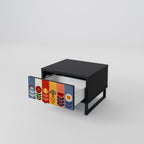 SCANDIC FLOWERET Nightstand in Black Finish