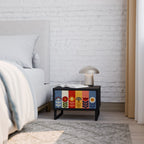 SCANDIC FLOWERET Nightstand in Black Finish