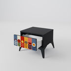 SCANDIC FLOWERET Nightstand in Black Finish