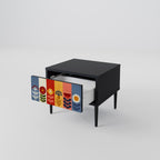 SCANDIC FLOWERET Nightstand in Black Finish