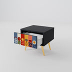 SCANDIC FLOWERET Nightstand in Black Finish