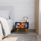 SCANDIC FLOWERET Nightstand in Black Finish