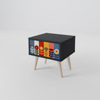 SCANDIC FLOWERET Nightstand in Black Finish