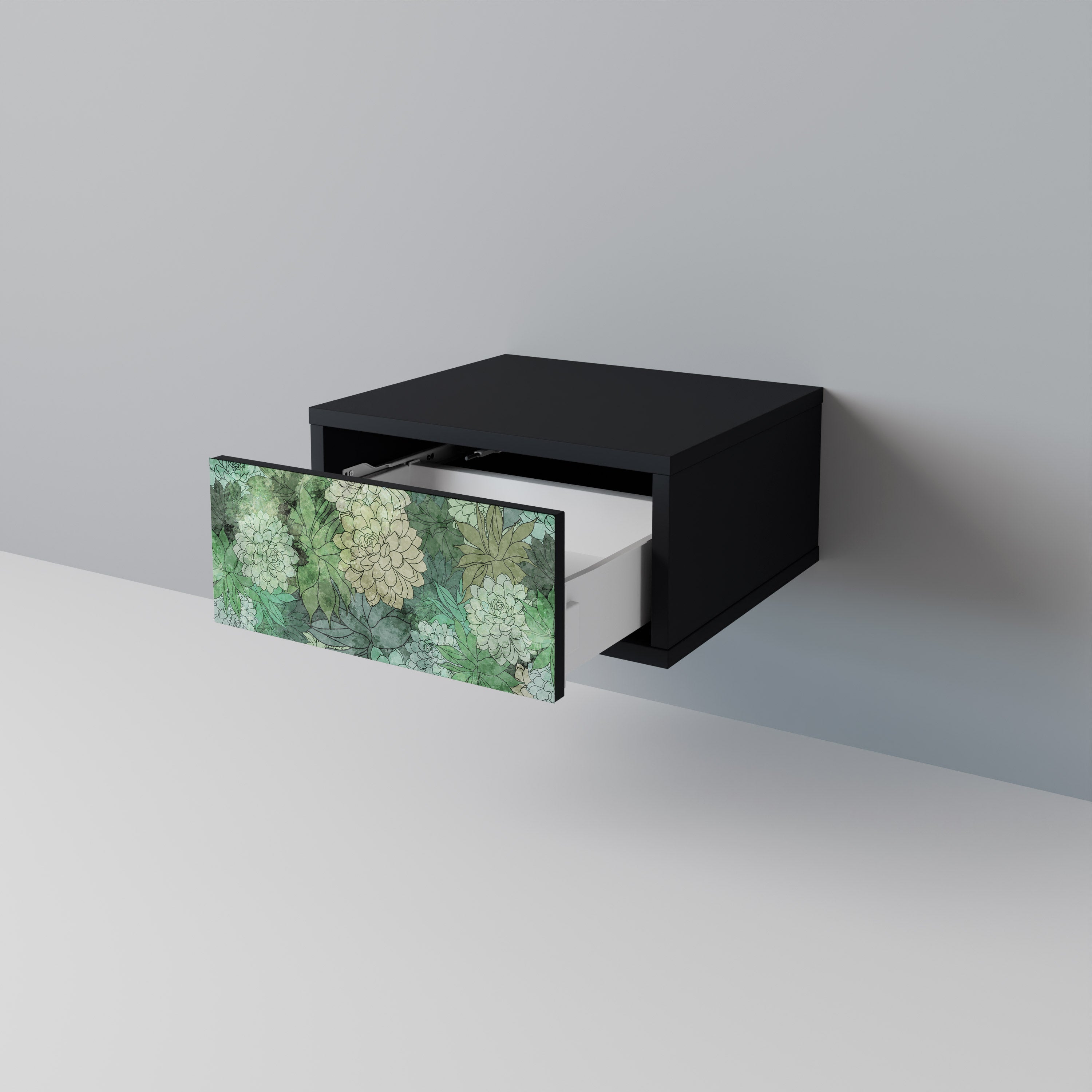 SUCCULENT CLUSTER nattduksbord i svart finish