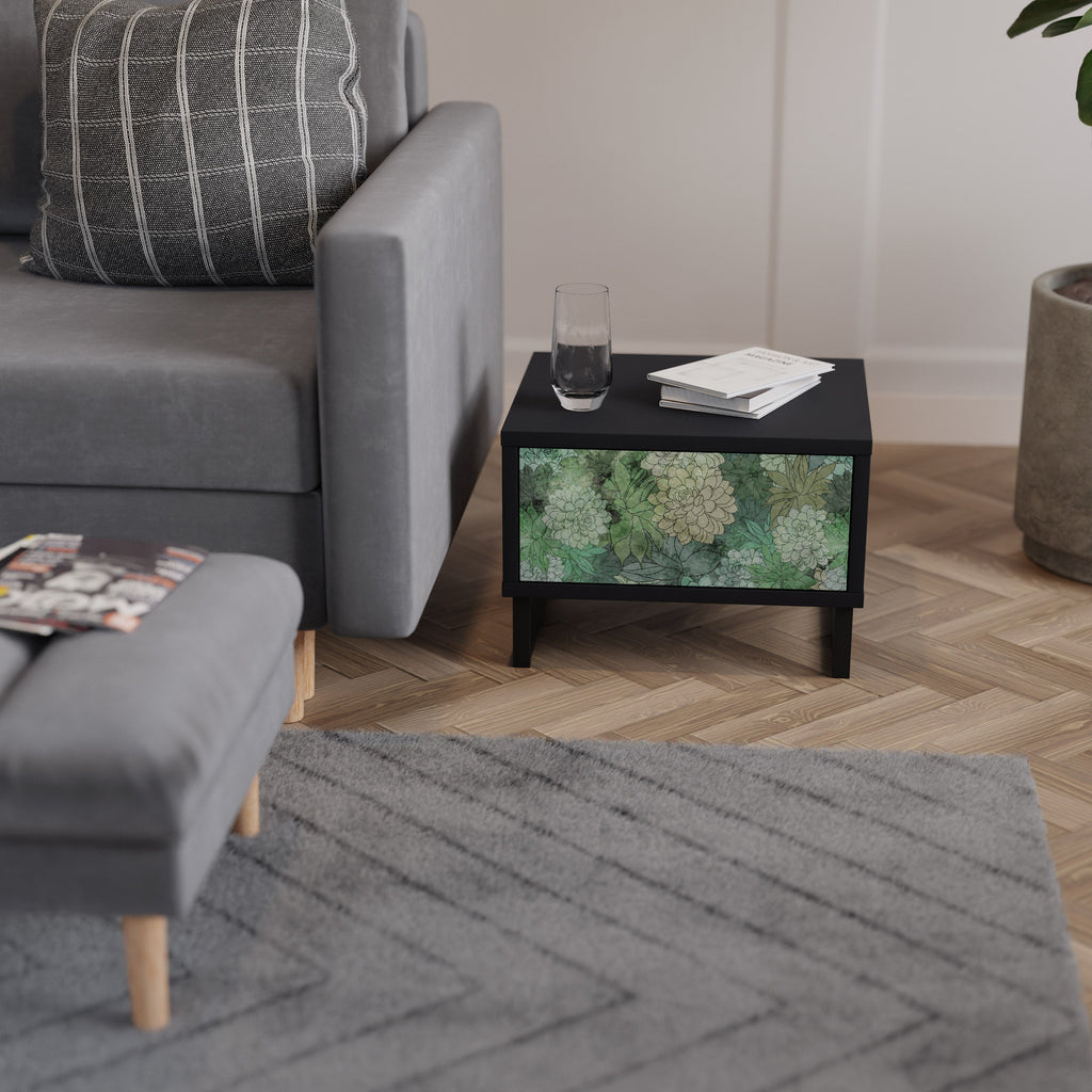 SUCCULENT CLUSTER nattduksbord i svart finish