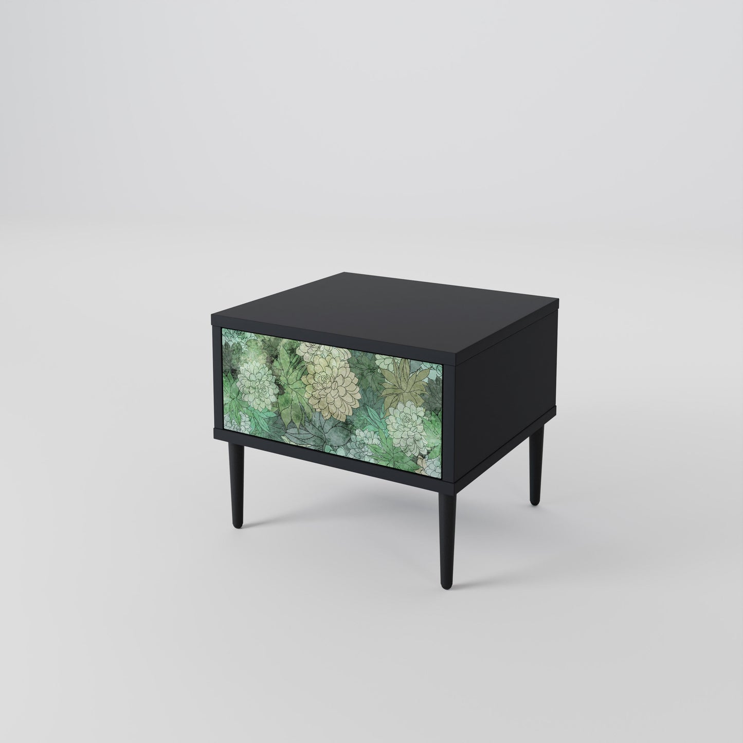 SUCCULENT CLUSTER nattduksbord i svart finish
