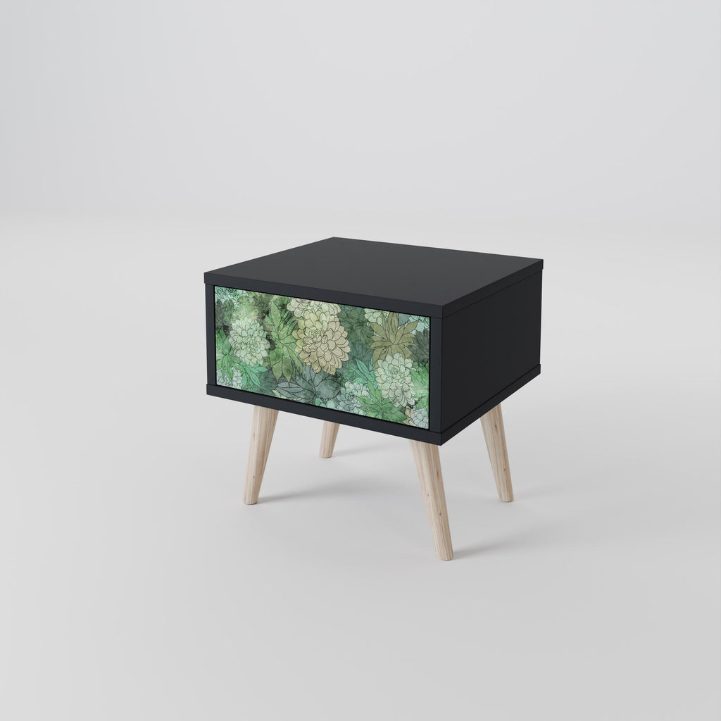 SUCCULENT CLUSTER nattduksbord i svart finish