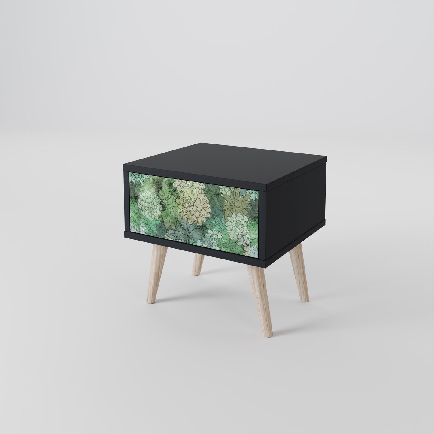 SUCCULENT CLUSTER nattduksbord i svart finish