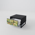SUCCULENTS KALEIDOSCOPE Nightstand in Black Finish