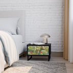 SUCCULENTS KALEIDOSCOPE Nightstand in Black Finish