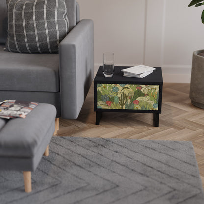 Nattduksbord med SUCCULENTS KALEIDOSCOP i svart finish