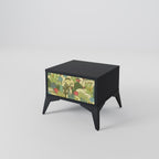 SUCCULENTS KALEIDOSCOPE Nightstand in Black Finish