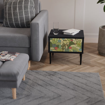 Nattduksbord med SUCCULENTS KALEIDOSCOP i svart finish