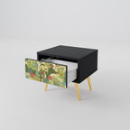 SUCCULENTS KALEIDOSCOPE Nightstand in Black Finish