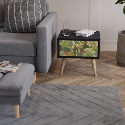 Nattduksbord med SUCCULENTS KALEIDOSCOP i svart finish