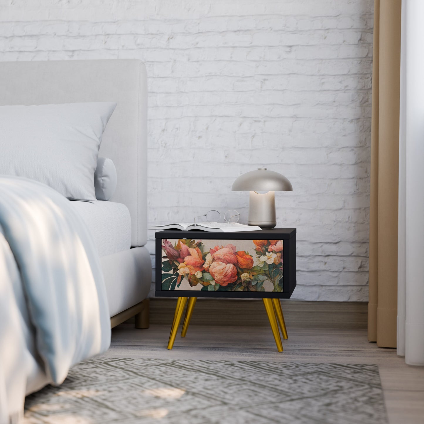 STYLISH BEAUTY Nattduksbord i svart finish