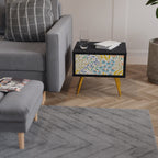 HELLO SPRING Nightstand in Black Finish