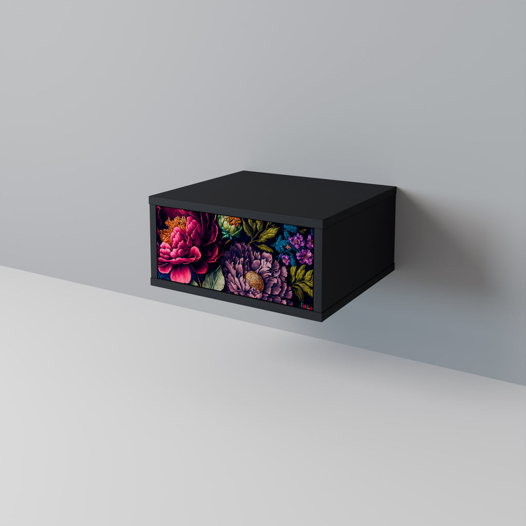 BLOOMING ELEGANCE Nattduksbord i svart finish