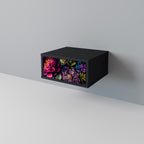 BLOOMING ELEGANCE Nightstand in Black Finish