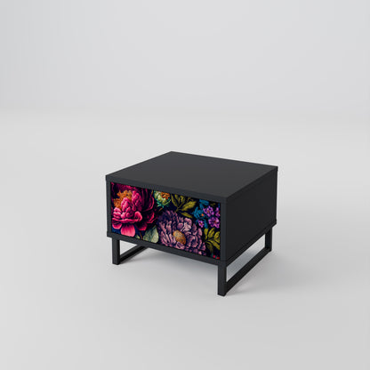 BLOOMING ELEGANCE Nattduksbord i svart finish