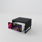 BLOOMING ELEGANCE Nightstand in Black Finish