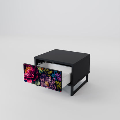 BLOOMING ELEGANCE Nattduksbord i svart finish
