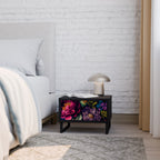 BLOOMING ELEGANCE Nightstand in Black Finish