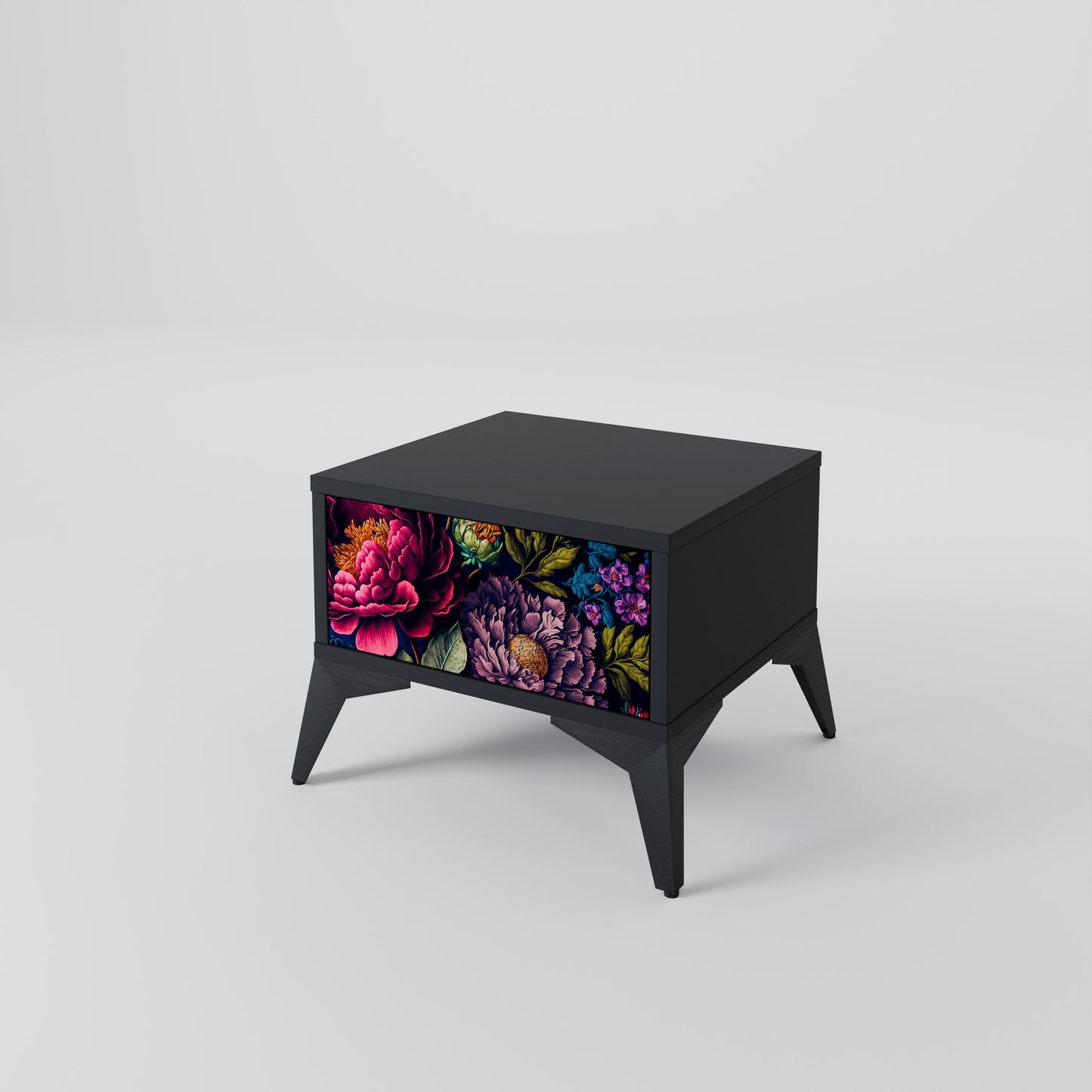 BLOOMING ELEGANCE Nattduksbord i svart finish