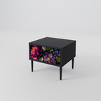 BLOOMING ELEGANCE Nightstand in Black Finish