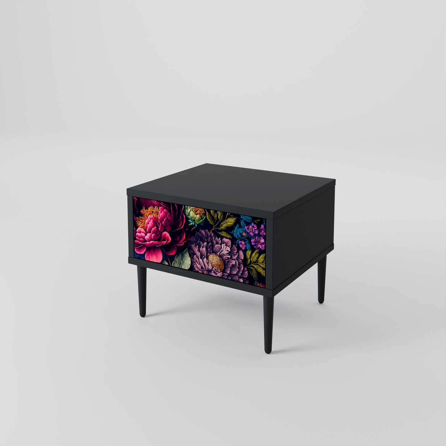 BLOOMING ELEGANCE Nattduksbord i svart finish
