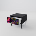 BLOOMING ELEGANCE Nightstand in Black Finish