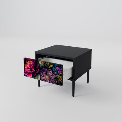 BLOOMING ELEGANCE Nattduksbord i svart finish