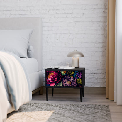 BLOOMING ELEGANCE Nattduksbord i svart finish