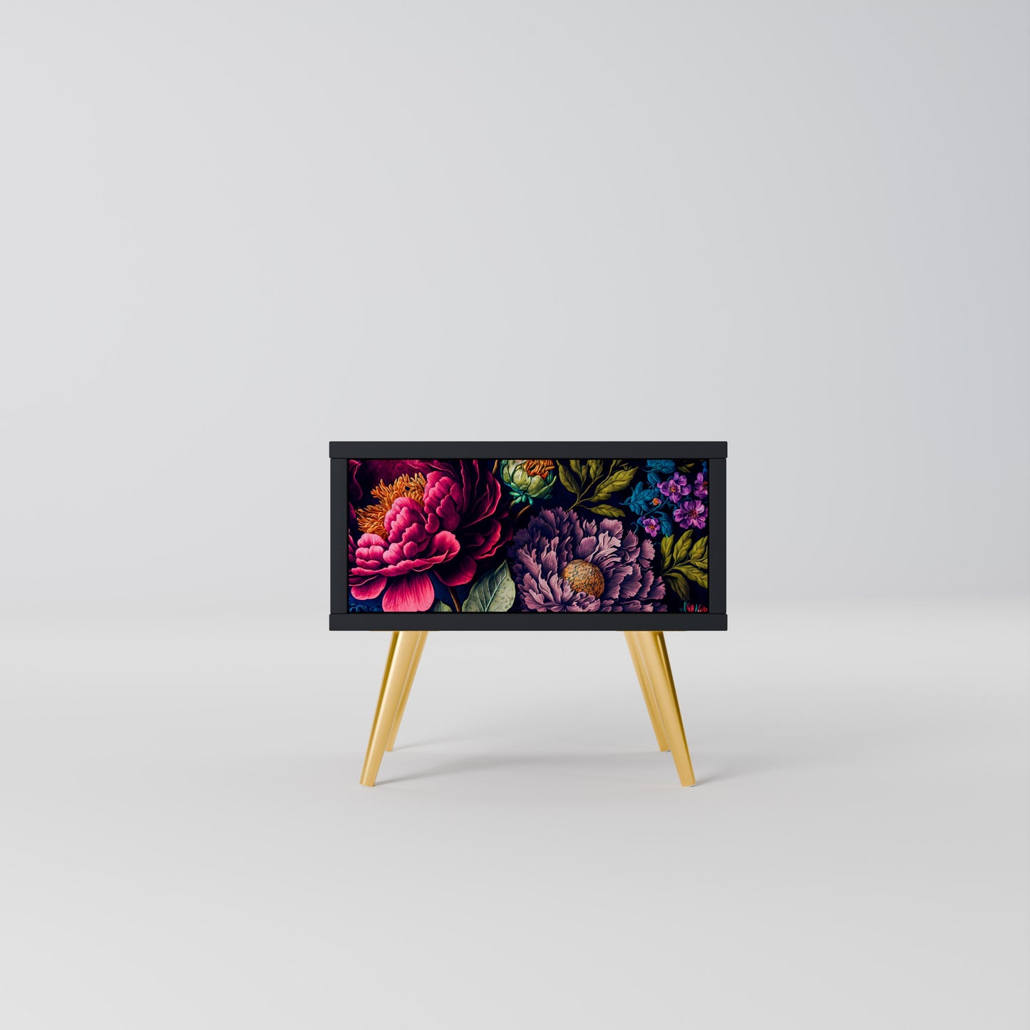 BLOOMING ELEGANCE Nattduksbord i svart finish