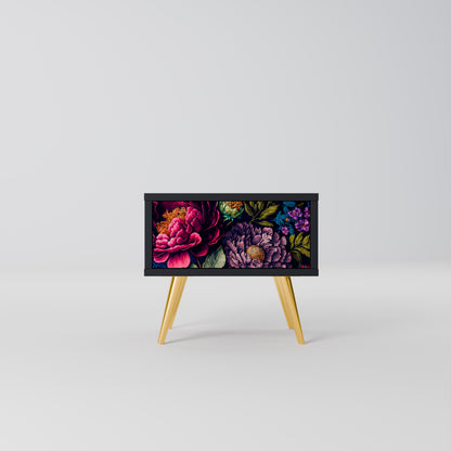 BLOOMING ELEGANCE Nattduksbord i svart finish