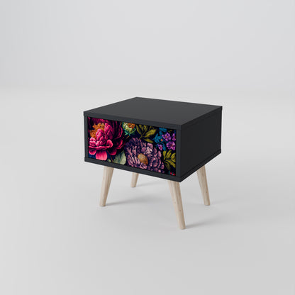 BLOOMING ELEGANCE Nattduksbord i svart finish
