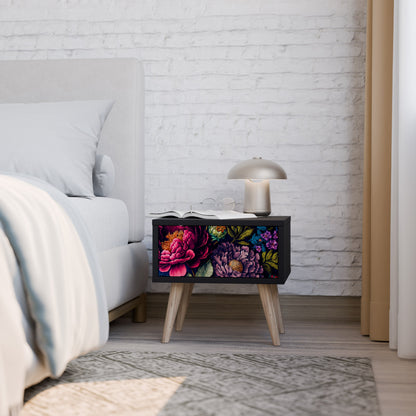 BLOOMING ELEGANCE Nattduksbord i svart finish