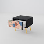 PASTEL DESTINY Nightstand in Black Finish
