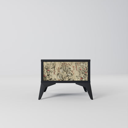 HERBAL GRACE nattduksbord i svart finish