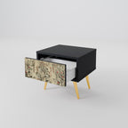 HERBAL GRACE Nightstand in Black Finish