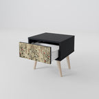 HERBAL GRACE Nightstand in Black Finish