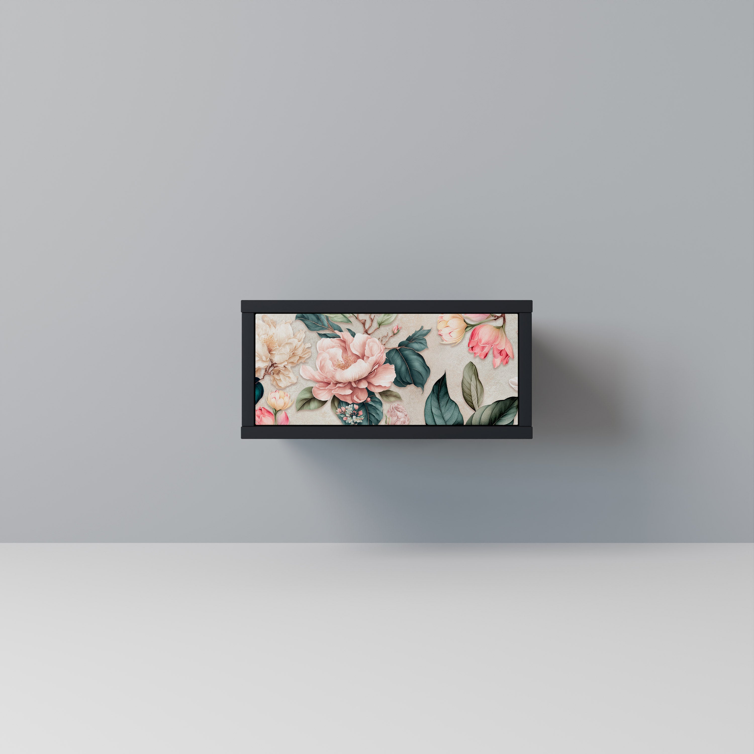 FLORAL GRACE nattduksbord i svart finish