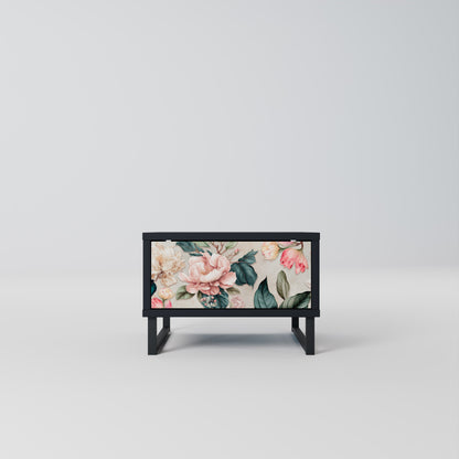 FLORAL GRACE nattduksbord i svart finish